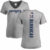 NFL Women's Nike New England Patriots #34 Rex Burkhead Ash Backer V-Neck T-Shirt