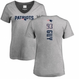 NFL Women's Nike New England Patriots #93 Lawrence Guy Ash Backer V-Neck T-Shirt
