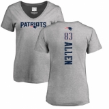 NFL Women's Nike New England Patriots #83 Dwayne Allen Ash Backer V-Neck T-Shirt
