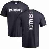 NFL Nike New England Patriots #83 Dwayne Allen Navy Blue Backer T-Shirt