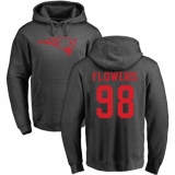 NFL Nike New England Patriots #98 Trey Flowers Ash One Color Pullover Hoodie