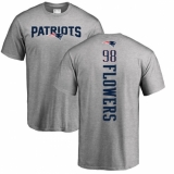 NFL Nike New England Patriots #98 Trey Flowers Ash Backer T-Shirt
