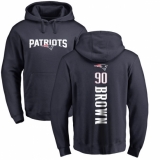 NFL Nike New England Patriots #90 Malcom Brown Navy Blue Backer Pullover Hoodie