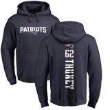 NFL Nike New England Patriots #62 Joe Thuney Navy Blue Backer Pullover Hoodie