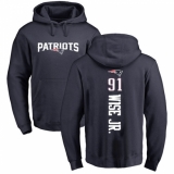 NFL Nike New England Patriots #91 Deatrich Wise Jr Navy Blue Backer Pullover Hoodie