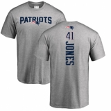 NFL Nike New England Patriots #41 Cyrus Jones Ash Backer T-Shirt