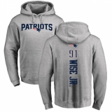 NFL Nike New England Patriots #91 Deatrich Wise Jr Ash Backer Pullover Hoodie