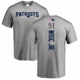 NFL Nike New England Patriots #91 Deatrich Wise Jr Ash Backer T-Shirt
