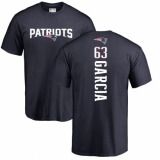 NFL Nike New England Patriots #63 Antonio Garcia Navy Blue Backer T-Shirt