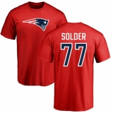 NFL Nike New England Patriots #77 Nate Solder Red Name & Number Logo T-Shirt