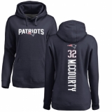 NFL Women's Nike New England Patriots #32 Devin McCourty Navy Blue Backer Pullover Hoodie