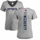 NFL Women's Nike New England Patriots #32 Devin McCourty Ash Backer V-Neck T-Shirt