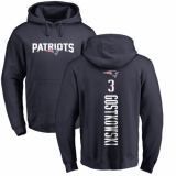 NFL Nike New England Patriots #3 Stephen Gostkowski Navy Blue Backer Pullover Hoodie