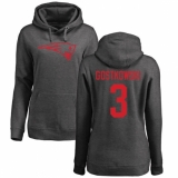 NFL Women's Nike New England Patriots #3 Stephen Gostkowski Ash One Color Pullover Hoodie