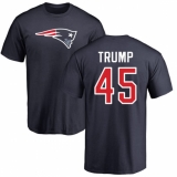 NFL Nike New England Patriots #45 Donald Trump Navy Blue Name & Number Logo T-Shirt