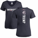 NFL Women's Nike New England Patriots #45 Donald Trump Navy Blue Backer T-Shirt