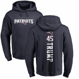 NFL Nike New England Patriots #45 Donald Trump Navy Blue Backer Pullover Hoodie