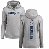 NFL Women's Nike New England Patriots #46 James Develin Ash Backer Pullover Hoodie