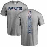 NFL Nike New England Patriots #35 Mike Gillislee Ash Backer T-Shirt