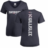 NFL Women's Nike New England Patriots #35 Mike Gillislee Navy Blue Backer T-Shirt