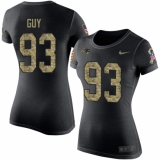 Women's Nike New England Patriots #93 Lawrence Guy Black Camo Salute to Service T-Shirt