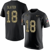 Nike New England Patriots #18 Matthew Slater Black Camo Salute to Service T-Shirt