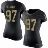 Women's Nike New England Patriots #97 Alan Branch Black Camo Salute to Service T-Shirt