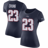 Women's Nike New England Patriots #23 Patrick Chung Navy Blue Rush Pride Name & Number T-Shirt