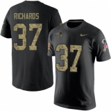 Nike New England Patriots #37 Jordan Richards Black Camo Salute to Service T-Shirt
