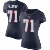Women's Nike New England Patriots #71 Cameron Fleming Navy Blue Rush Pride Name & Number T-Shirt