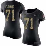 Women's Nike New England Patriots #71 Cameron Fleming Black Camo Salute to Service T-Shirt