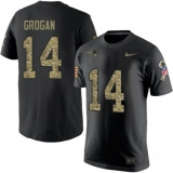 Nike New England Patriots #14 Steve Grogan Black Camo Salute to Service T-Shirt