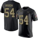 Nike New England Patriots #54 Tedy Bruschi Black Camo Salute to Service T-Shirt