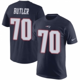 Nike New England Patriots #70 Adam Butler Navy Blue Rush Pride Name & Number T-Shirt