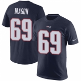 Nike New England Patriots #69 Shaq Mason Navy Blue Rush Pride Name & Number T-Shirt
