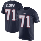 Nike New England Patriots #71 Cameron Fleming Navy Blue Rush Pride Name & Number T-Shirt