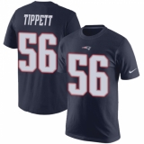 Nike New England Patriots #56 Andre Tippett Navy Blue Rush Pride Name & Number T-Shirt