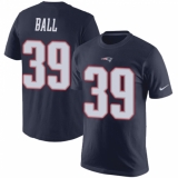 Nike New England Patriots #39 Montee Ball Navy Blue Rush Pride Name & Number T-Shirt