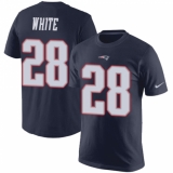 Nike New England Patriots #28 James White Navy Blue Rush Pride Name & Number T-Shirt