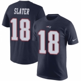 Nike New England Patriots #18 Matthew Slater Navy Blue Rush Pride Name & Number T-Shirt