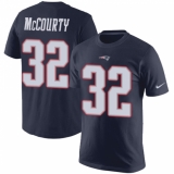 Nike New England Patriots #32 Devin McCourty Navy Blue Rush Pride Name & Number T-Shirt