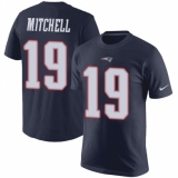 Nike New England Patriots #19 Malcolm Mitchell Navy Blue Rush Pride Name & Number T-Shirt