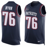 Men's Nike New England Patriots #76 Isaiah Wynn Limited Navy Blue Player Name & Number Tank Top NFL Jersey