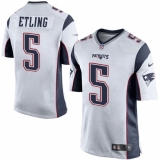Men's Nike New England Patriots #5 Danny Etling Game White NFL Jersey