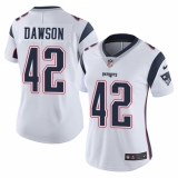 Women's Nike New England Patriots #42 Duke Dawson White Vapor Untouchable Limited Player NFL Jersey