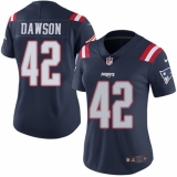 Women's Nike New England Patriots #42 Duke Dawson Limited Navy Blue Rush Vapor Untouchable NFL Jersey