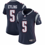 Women's Nike New England Patriots #5 Danny Etling Navy Blue Team Color Vapor Untouchable Limited Player NFL Jersey
