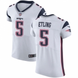 Men's Nike New England Patriots #5 Danny Etling White Vapor Untouchable Elite Player NFL Jersey