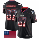 Men's Nike New England Patriots #87 Rob Gronkowski Limited Black Rush USA Flag NFL Jersey