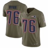 Men's Nike New England Patriots #76 Isaiah Wynn Limited Olive 2017 Salute to Service NFL Jersey